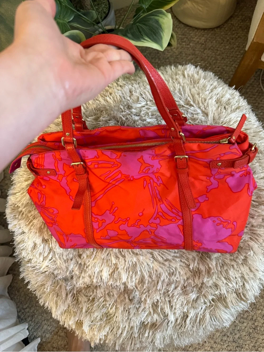 Kate Spade Red & Pink Floral Nylon